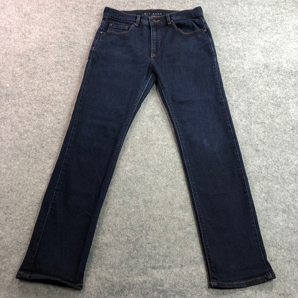 Mott & Bow Mens Slim Jeans 32x30 Dark Indigo Oliver Rinse Stretch Denim